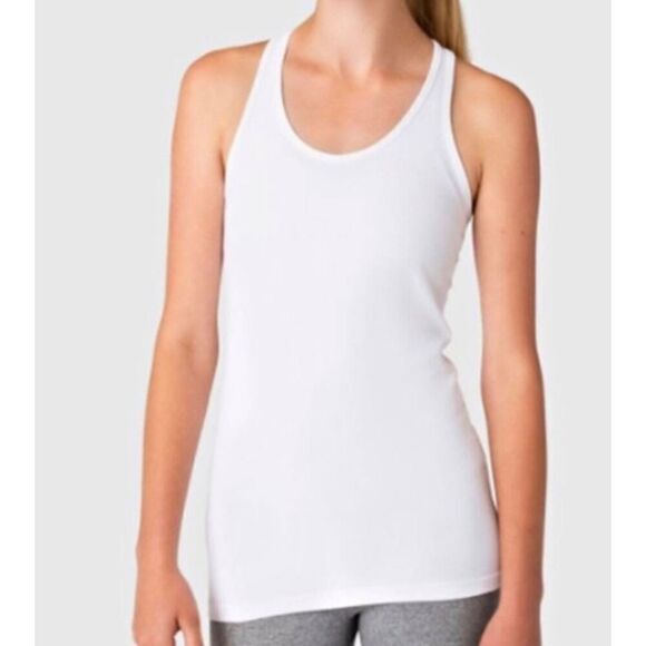IVIVVA BY LULULEMON Keep Ur Cool Racerback Tank In White Size 12 - Picture 1 of 3